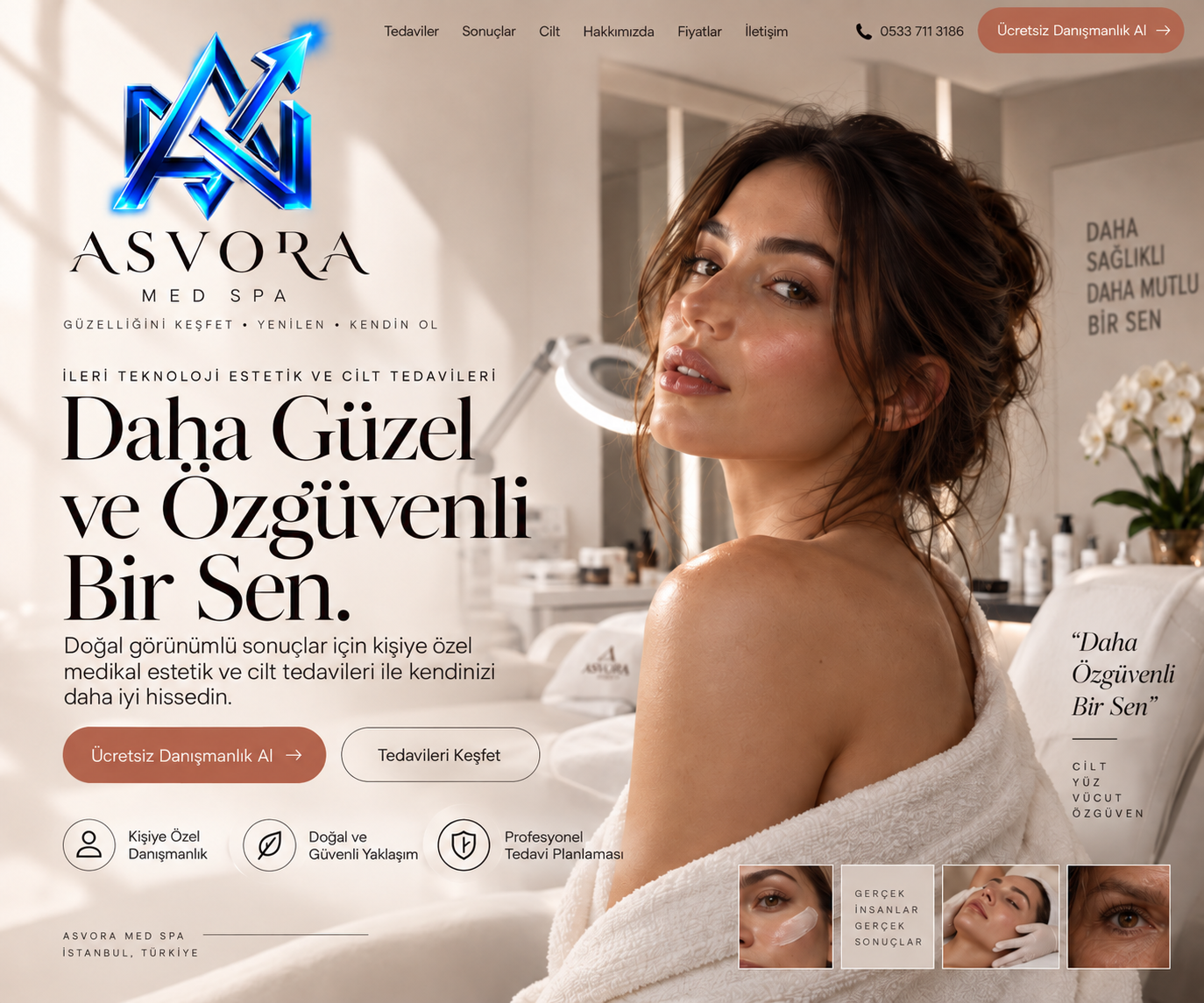 MED/SIPA - BEJ ASVORA Med Spa web sitesi demo görseli
