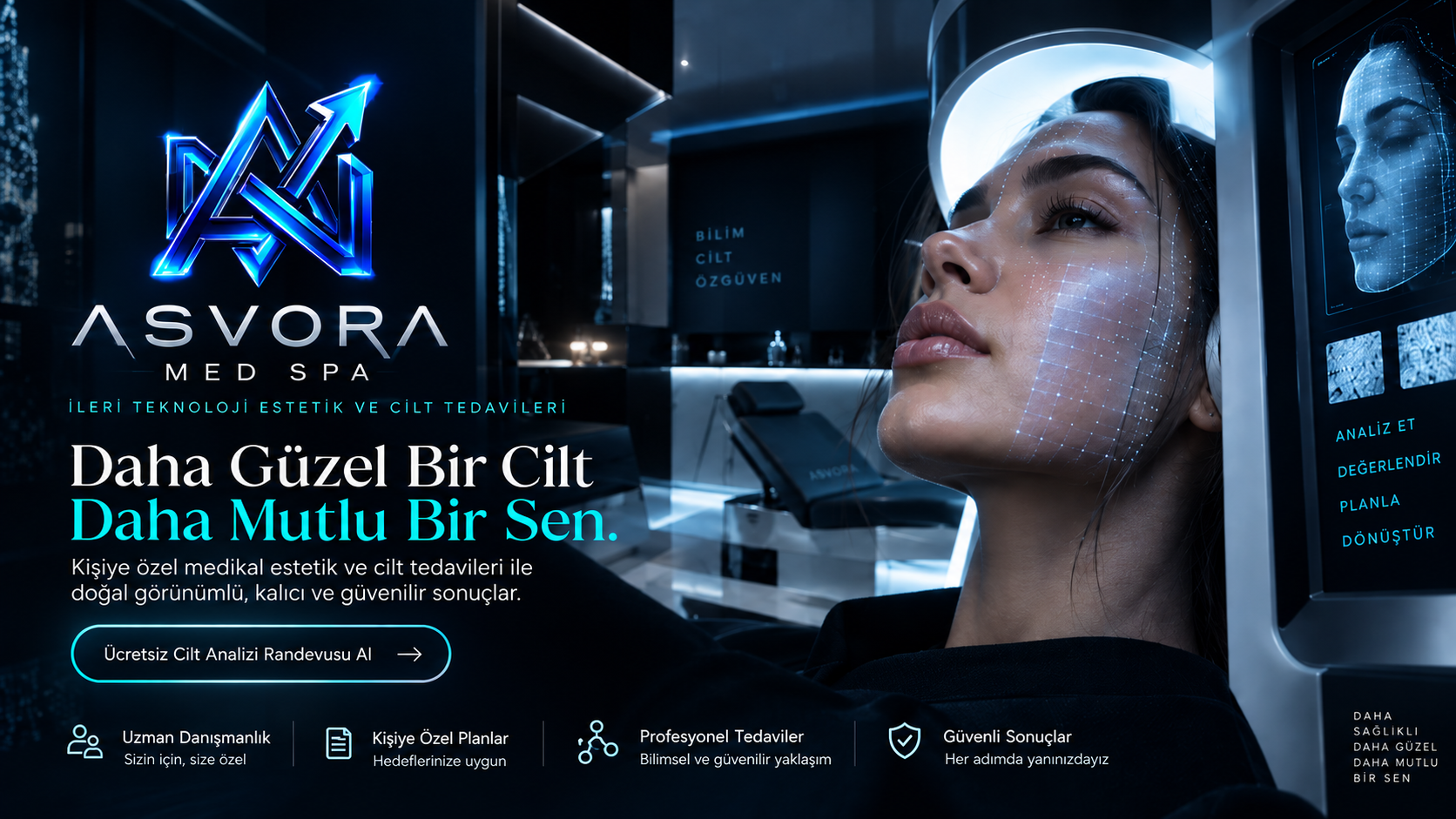 MED/SPA - GECE MAVİSİ ASVORA Med Spa web sitesi demo görseli